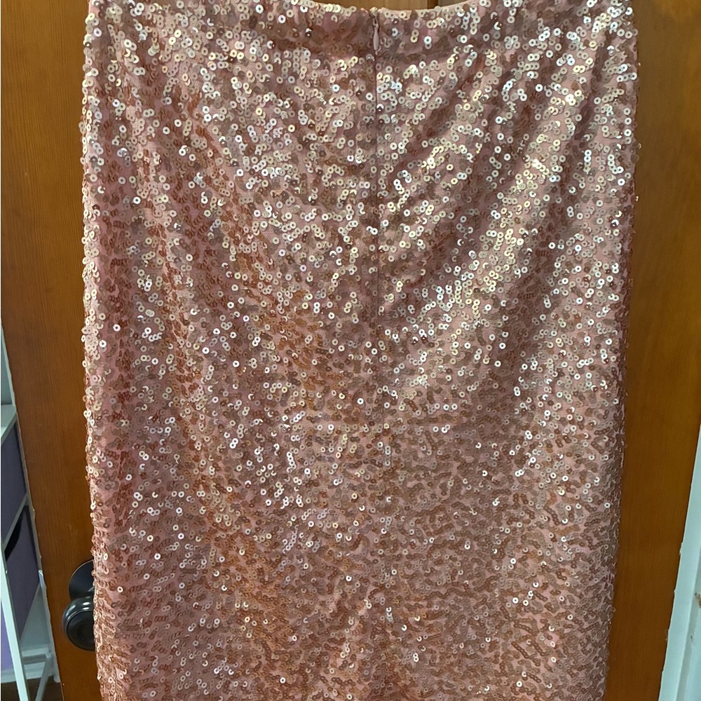 Elegant Sequin Pencil Skirt - Rose Gold - Picture 2 of 2